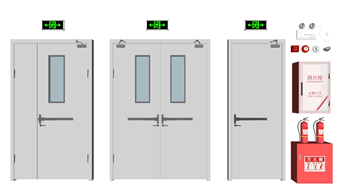 [门窗]防火门、安全出口指示标志和消火栓灭火系统 网 SketchUp模型截图 3D设计素材预览