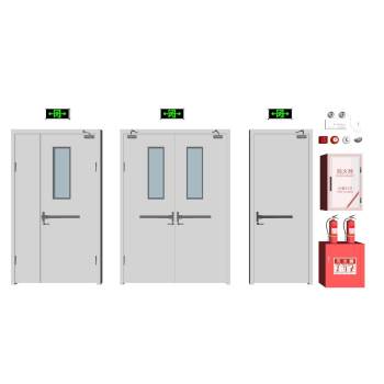 防火门、安全出口指示标志和消火栓灭火系统门窗SU模型 SU模型下载