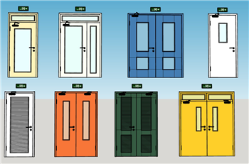 [门窗]消防疏散门安全指示牌逃生门 SU模型网