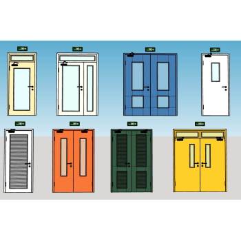 消防疏散门安全指示牌逃生门门窗SU模型 SU模型下载