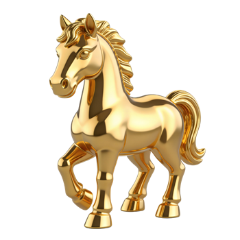 矢量图:足金小马C4D元素图片