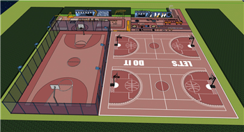 [体育]篮球场运动场 SU下载