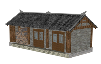 [建筑]中式民居柴火房 SU模型分享