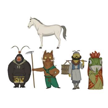 浪浪山小妖怪西游记师徒四人和小白马人物SU模型 SU模型下载