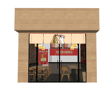 [商业]面馆餐饮店 SU模型资源