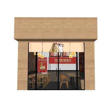面馆餐饮店商业SU模型 SU模型下载