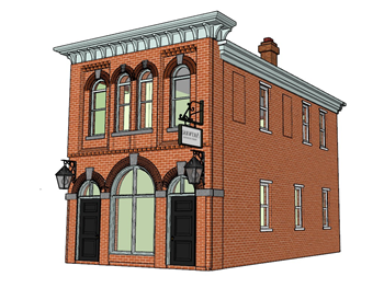 [建筑]红砖咖啡屋 SU模型分享