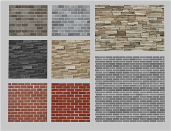 [建筑]红砖墙 库免费 SketchUp模型截图 3D设计素材预览