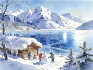 水彩画:“冰雪大国”是怎么炼成的?冰天雪地也是金山银山