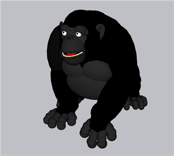 [动物]可爱的大猩猩动物 skp素材百度云下载