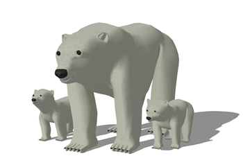 [动物]北极熊动物 草图大师素材库