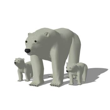 北极熊动物动物SU模型 - SU模型免费下载_sketchup模型