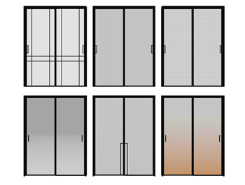 [装饰]极窄边框双扇推拉门长虹玻璃门 SU模型