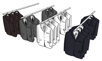 [服饰]男装西装衣架组合 SU 模型