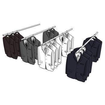男装西装衣架组合服饰SU模型 - SU模型免费下载_sketchup模型