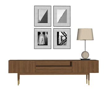 [柜子]电视柜装饰画 SketchUp模型