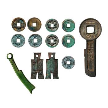 中式古币刀币铜钱装饰SU模型 SU模型下载