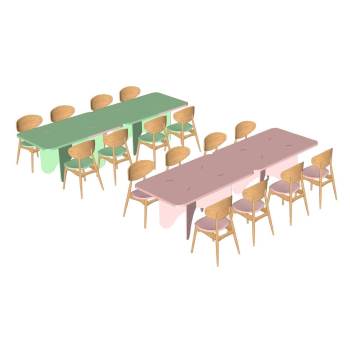 幼儿园桌椅儿童课桌椅SU模型 SU模型下载