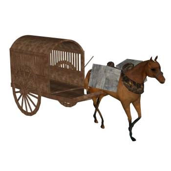 中式古代马车交通SU模型 SU模型下载