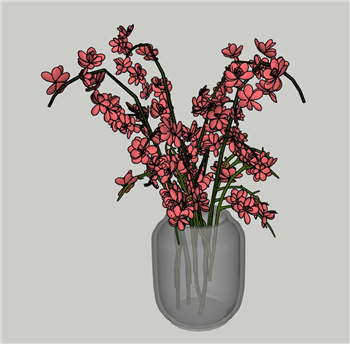 [装饰]中式花瓶花艺摆件 免费SketchUp模型