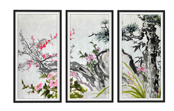 [装饰]中式山水画装饰画 su模型