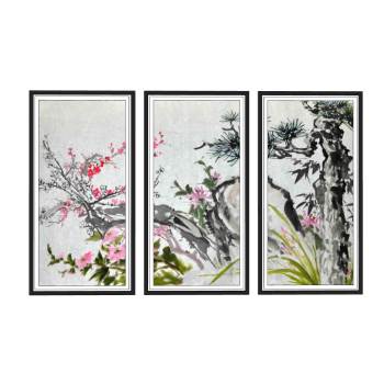 中式山水画装饰画装饰SU模型 SU模型下载