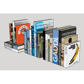 现代风格的书籍书本摆件装饰SU模型 SU模型下载