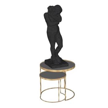 轻奢雕塑边几雕塑SU模型 SU模型下载