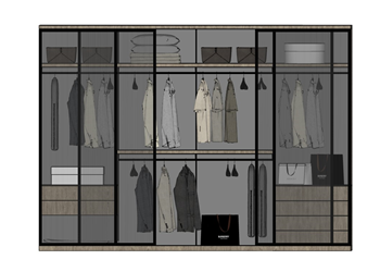 [柜子]开放式衣柜 免费SketchUp模型