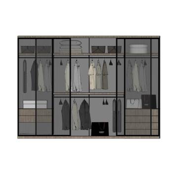 开放式衣柜柜子SU模型 SU模型下载