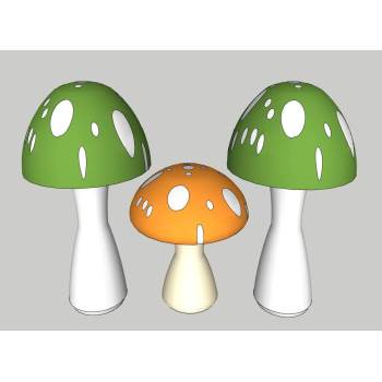 卡通蘑菇装饰SU模型 SU模型下载