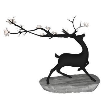 艺术小鹿雕塑雕塑SU模型 SU模型下载