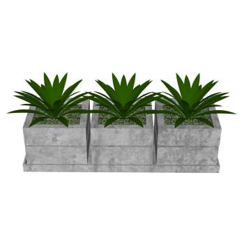 绿植花盆组合植物SU模型 SU模型下载