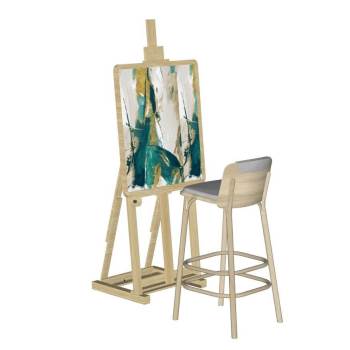 画板画架与高脚椅组合装饰SU模型 - SU模型免费下载_sketchup模型