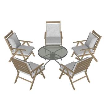 户外休闲桌椅组合椅子SU模型 SU模型下载