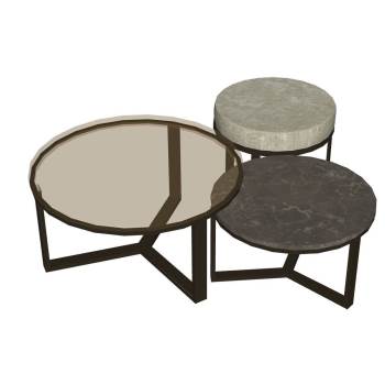 现代圆形茶几桌子SU模型 SU模型下载