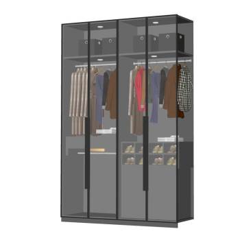 玻璃门衣柜柜子SU模型 SU模型下载