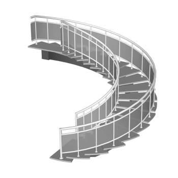 单螺旋楼梯楼梯SU模型 - SU模型免费下载_sketchup模型