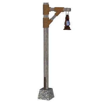 复古煤油灯柱路灯灯具SU模型 SU模型下载