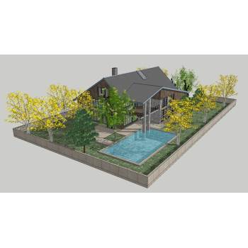 外国乡村住宅建筑建筑SU模型 SU模型下载