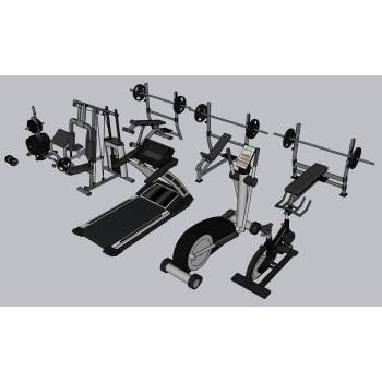 健身器材训练动感单车体育SU模型 - SU模型免费下载_sketchup模型