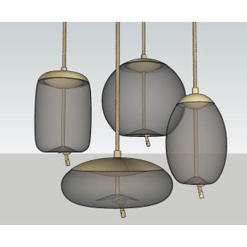 轻奢玻璃绳结吊灯灯具SU模型 SU模型下载