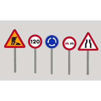 交通标志警示牌交通SU模型 SU模型下载