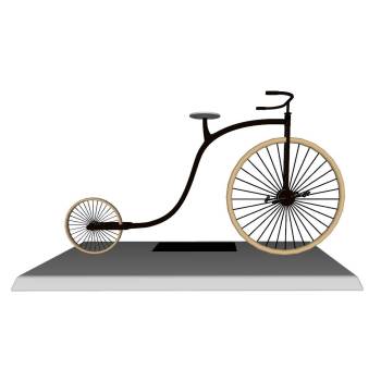 复古高轮自行车装饰摆件装饰SU模型 - SU模型免费下载_sketchup模型