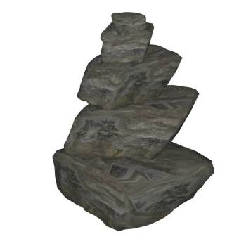 石堆叠石景观SU模型 SU模型下载