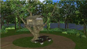 园林设计树屋景观SU模型 SU模型下载