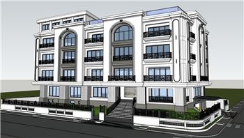 欧式轻奢别墅建筑SU模型 SU模型下载