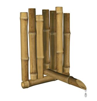 竹制滴水装置景观SU模型 SU模型下载