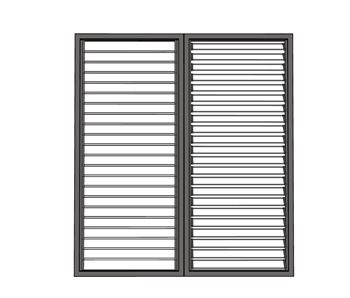 双扇铝合金百叶窗门窗SU模型 SU模型下载