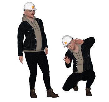 壳牌施工人员人物SU模型 SU模型下载